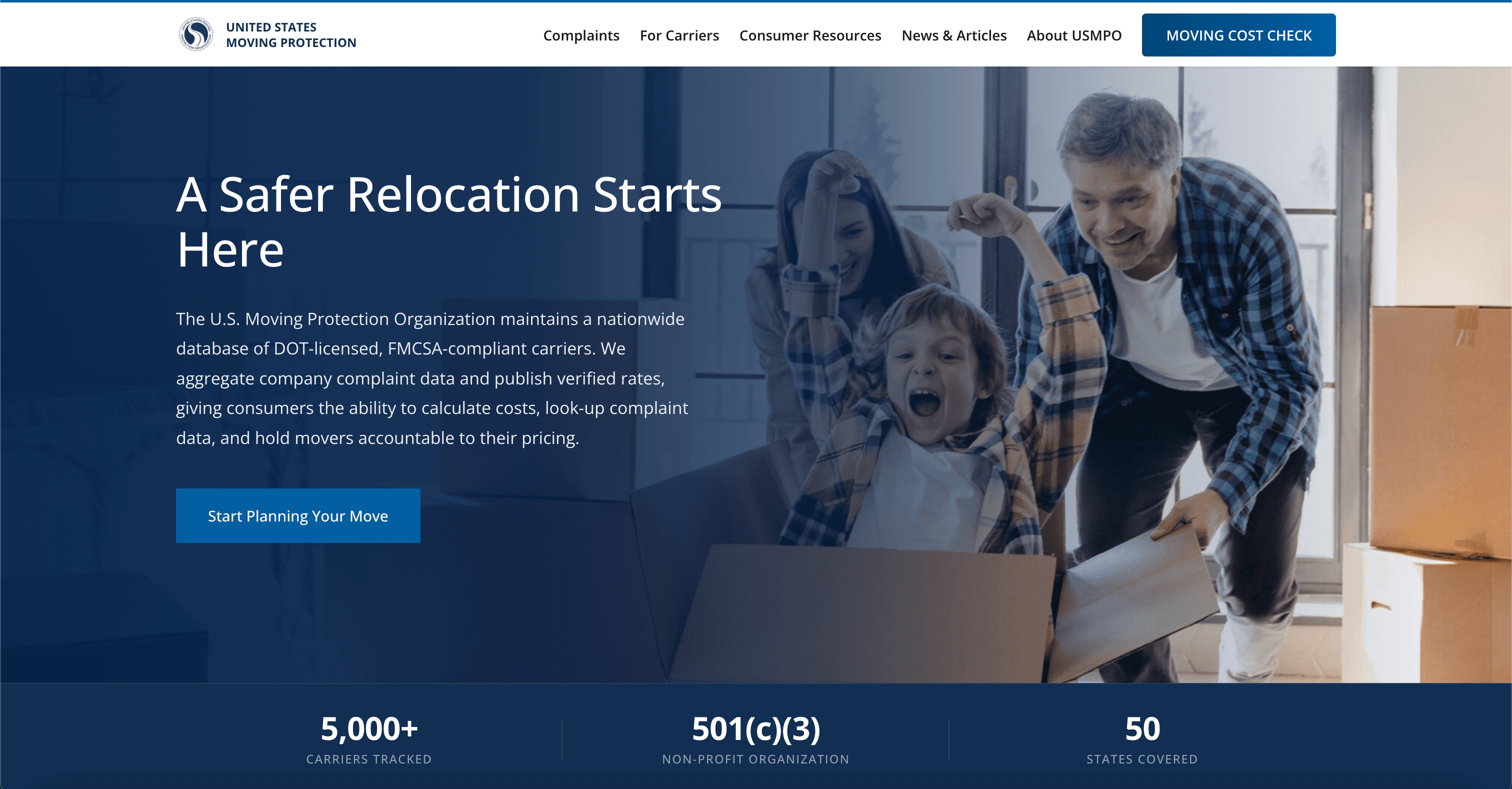 United States Moving Protection Organization website